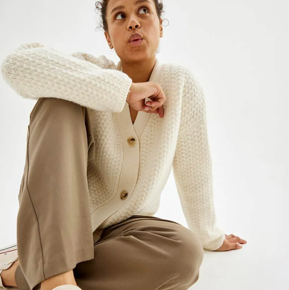 Cardigan Med Struktur Overdeler|Loungewear