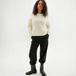 Sale Oversized Flettestrikket Genser I Ull Overdeler|Sommerull