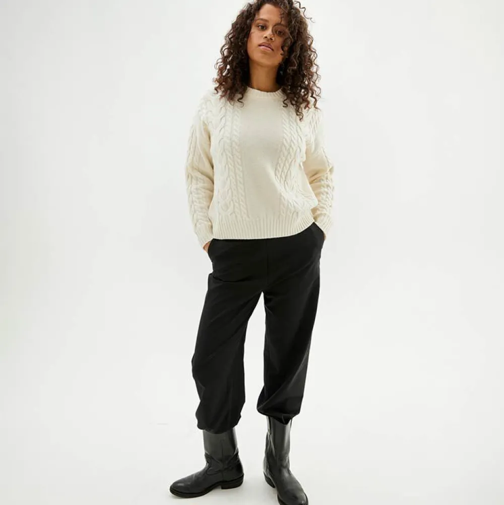 Sale Oversized Flettestrikket Genser I Ull Overdeler|Sommerull
