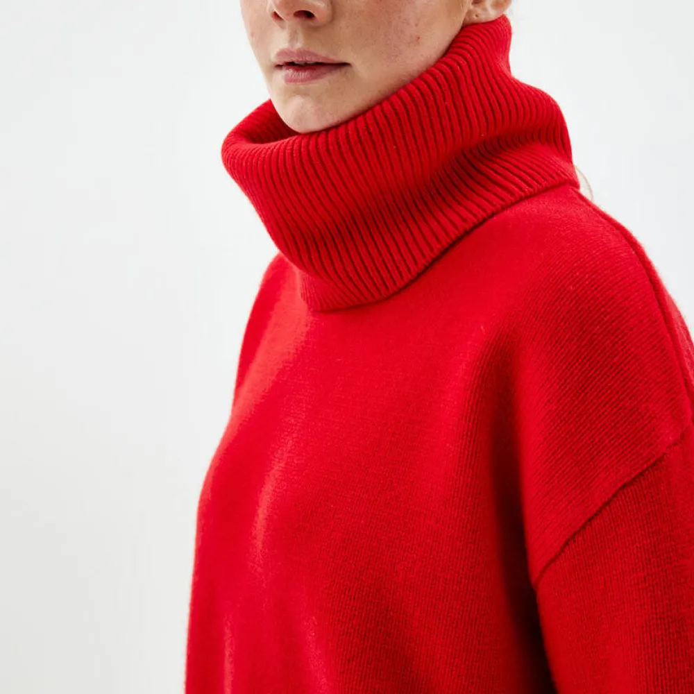 Online Oversized Høyhalset Genser Med Avtagbar Hals Overdeler|Loungewear