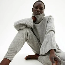 Outlet Oversized Høyhalset Strikkegenser Overdeler|Gensere